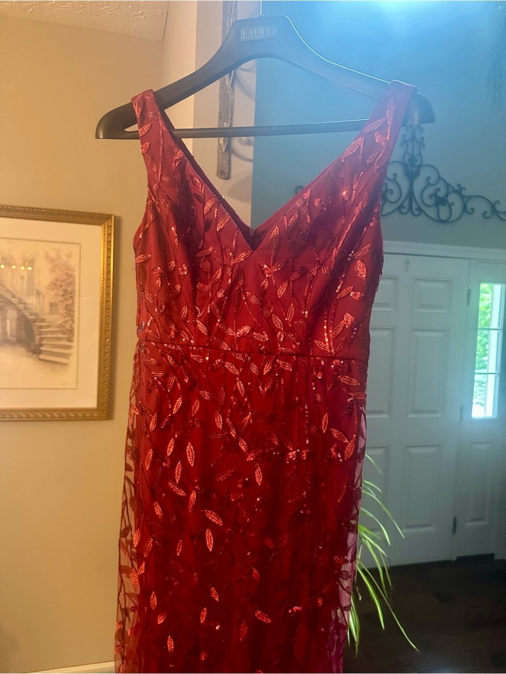 Ever Pretty Burgundy Sequin Mermaid Prom Gown - Picture 6 of 7